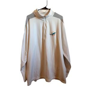 Miami Dolphins Antigua 1/4 Zip Pullover Jacket White Gray XL NFL
